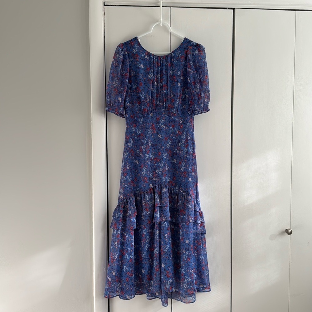 Draper James NWT Floral Blue Midi Dress